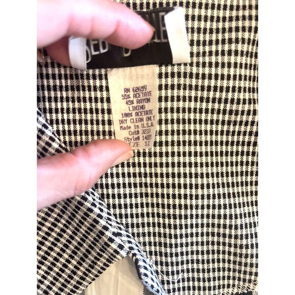 VTG Peri Petites Womens Gingham Check Floral Overlay Top Sz 12 Blouse Retro 80s - Picture 13 of 15